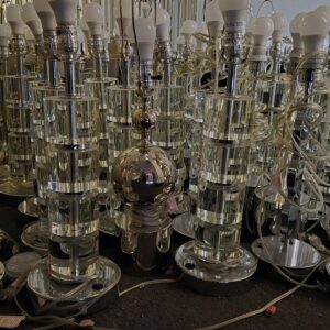27-inch Swift Clear Crystal Table Lamp - 13.5"x13.5"x26.5